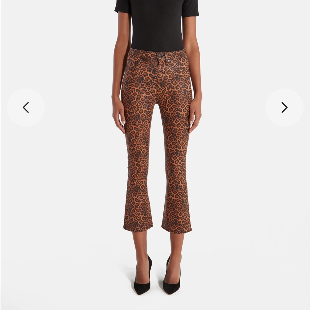 NWT 7 For All Mankind Leopard Print Kick Flare Jeans